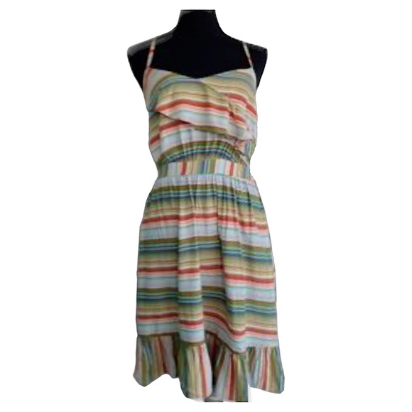 Xhilaration Spaghetti Strap Retro Striped Sundress S - Picture 1 of 3